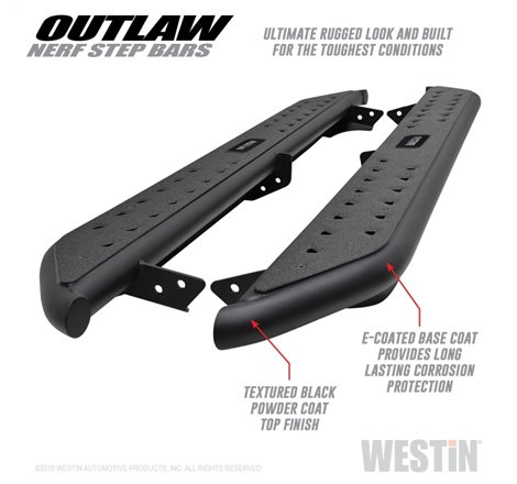 Westin 05-19 Toyota Tacoma Double Cab Outlaw Nerf Step Bars