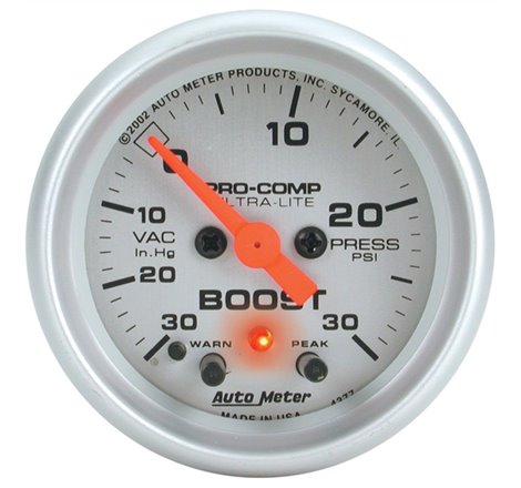 Autometer Ultra-Lite 52mm 30 PSI Electronic Boost Gauge