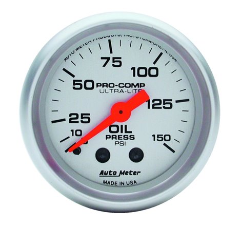 Autometer Ultra-Lite 52mm 0-150 PSI Mechanical Oil Pressure Gauge