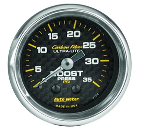 Autometer Carbon Fiber 52mm 35 PSI Mechanical Boost Gauge