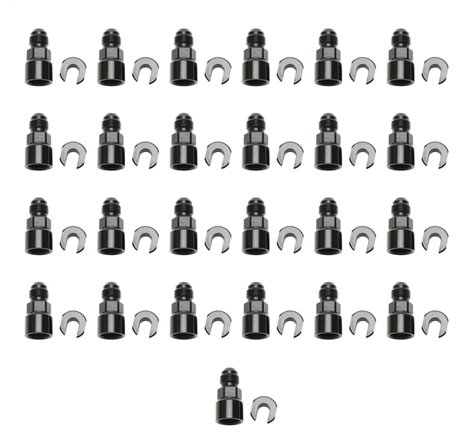 Russell Performance Adapter -6 AN Male to 5/16in Quick Disconnect Female Screw - Black (Bulk Pkg 25)