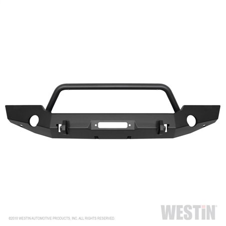 Westin 18-19 Jeep Wrangler JL WJ2 Full Width Front Bumper w/Bull Bar Textured Black