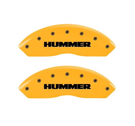 MGP 4 Caliper Covers Engraved Front & Rear Hummer Yellow Finish Black Char 2010 Hummer H3T