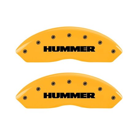 MGP 4 Caliper Covers Engraved Front & Rear Hummer Yellow Finish Black Char 2010 Hummer H3T