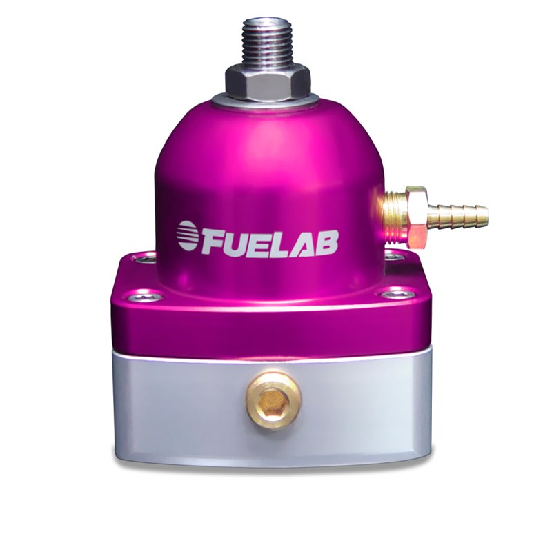 Fuelab 545 EFI Adjustable Mini FPR In-Line 90-125 PSI (1) -6AN In (1) -6AN Return - Purple