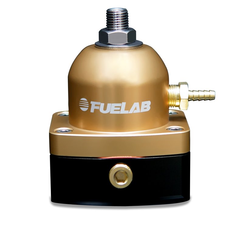 Fuelab 545 EFI Adjustable Mini FPR In-Line 90-125 PSI (1) -6AN In (1) -6AN Return - Gold