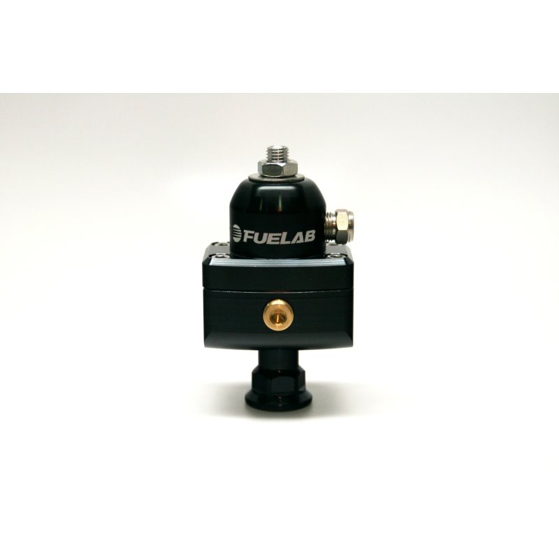 Fuelab 575 High Pressure Adjustable Mini FPR Blocking 25-65 PSI (1) -6AN In (2) -6AN Out - Black