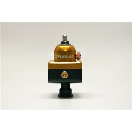 Fuelab 575 High Pressure Adjustable Mini FPR Blocking 25-65 PSI (1) -6AN In (2) -6AN Out - Gold