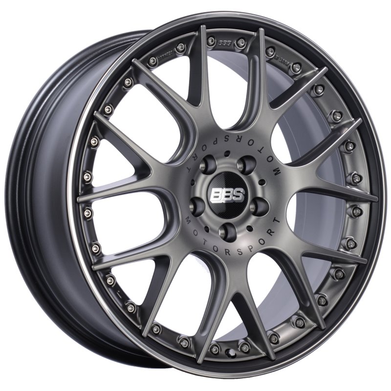 BBS CH-RII 20x8.5 5x112 ET42 Satin Platinum Center Black Lip SS Rim Prot Wheel -82mm PFS/Clip Req