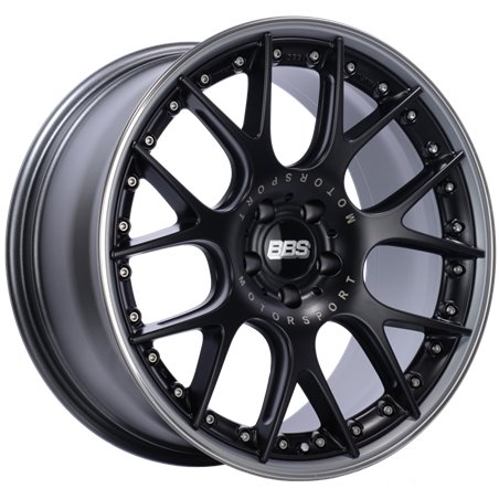 BBS CH-RII 20x9.5 5x112 ET25 Satin Black Center Platinum Lip SS Rim Prot Wheel -82mm PFS/Clip Req