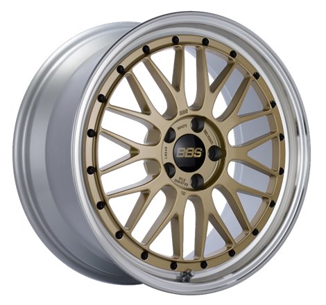 BBS LM 19x8.5 5x112 ET48 Gold Center Diamond Cut Lip Wheel -82mm PFS/Clip Required