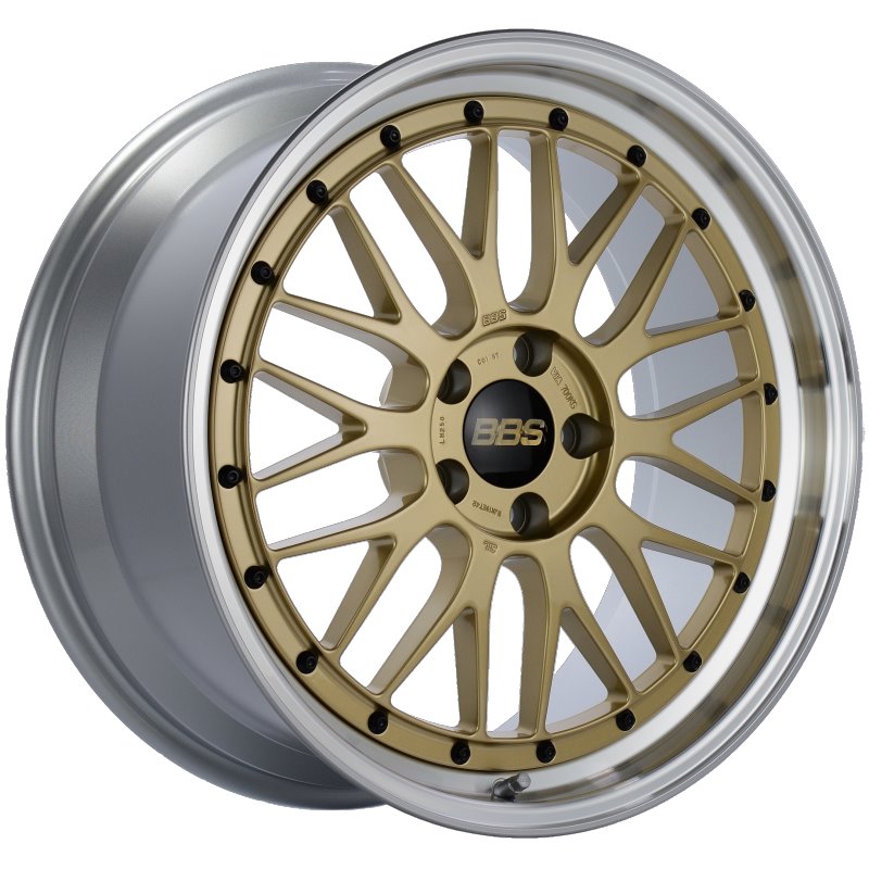 BBS LM 19x9 5x112 ET42 Gold Center Diamond Cut Lip Wheel -82mm PFS/Clip Required