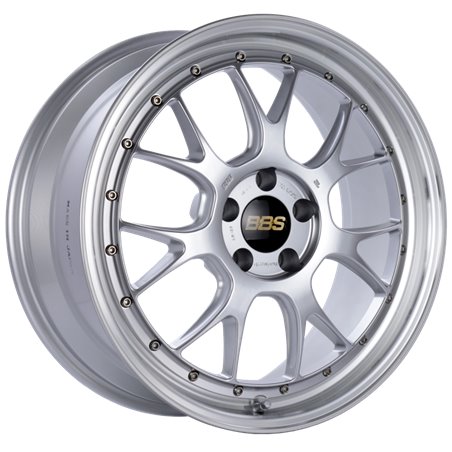 BBS LM-R 19x8.5 5x112 ET38 Diamond Silver Center Diamond Cut Lip Wheel -82mm PFS/Clip Required