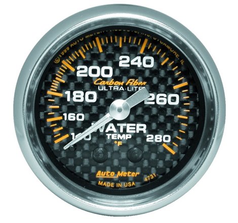 Autometer Carbon Fiber 52mm WaterTemperature Gauge