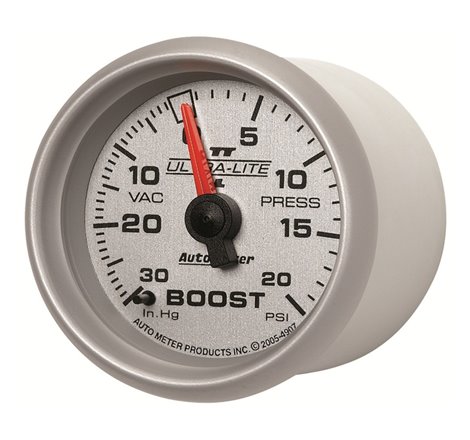 Autometer Ultra-Lite II 52mm 30 in Hg/20 psi Mechanical Boost/Vacuum Gauge