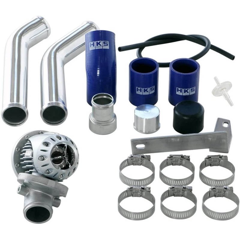 HKS 08+ Evo 10 SSQV4 BOV Kit Includes 2 Polished Aluminum Pipes