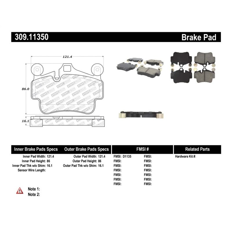 StopTech Performance 09-10 Porsche Boxster / 08-10 Boxster S/Cayman / 05-08 911 Front Brake Pads