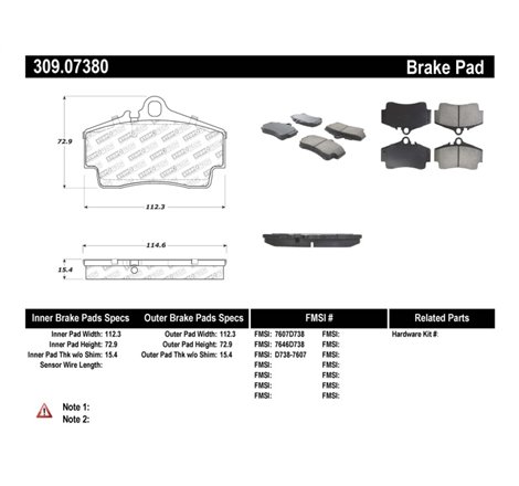 StopTech Performance 97-04 Porsche Boxster / 00-08 Boxster S / 98-08 911 Rear Brake Pads