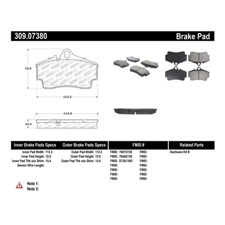 StopTech Performance 97-04 Porsche Boxster / 00-08 Boxster S / 98-08 911 Rear Brake Pads