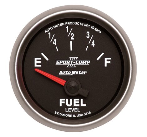 Autometer Sport-Comp II 52mm 240-33 ohms Short Seeep Electronic Fuel Level Gauge