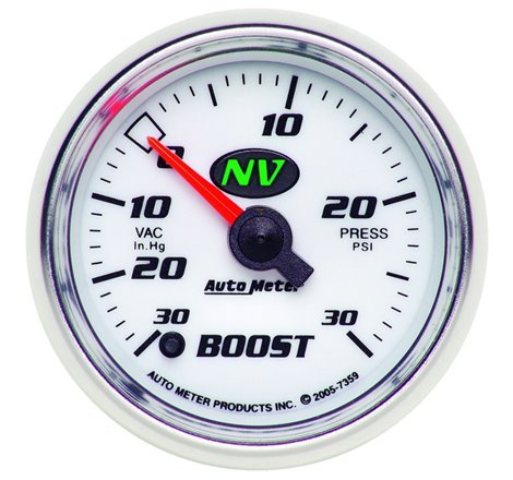 Autometer NV 52.4mm Full Sweep Electronic 30 In Hg/30 PSI Vacuum / Boost Gauge