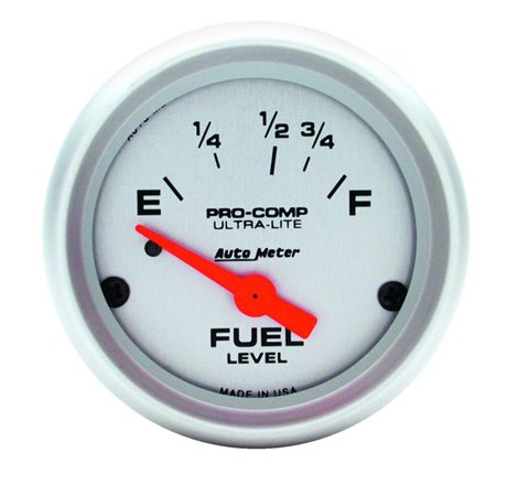 Autometer Ultra-Lite 52mm 73 OHMS Empty/8-12 OHMS Full Short Sweep Electronic Fuel Level Gauge