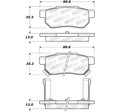 StopTech Sport Brake Pads w/Shims & Hardware - Rear