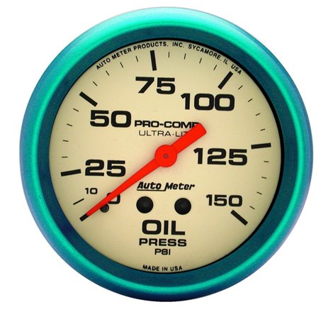 Autometer Ultra-Nite 66.7mm 0-150 PSI Mechanical Oil Pressure Gauge