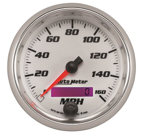 Autometer Pro-Cycle Gauge Speedometer 3 3/8in 160Mph Elec. Programmable White