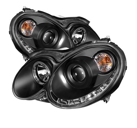 Spyder Mercedes Benz CLK 03-09 Projector Halogen Model- LED Halo DRL Blk PRO-YD-MBCLK03-DRL-BK