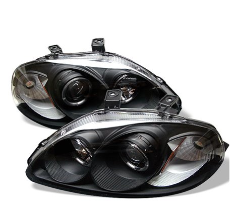 Spyder Honda Civic 96-98 Projector Headlights LED Halo Amber Reflctr Blk PRO-YD-HC96-AM-BK