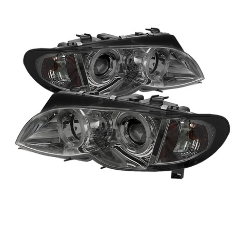 Spyder BMW E46 3-Series 02-05 4DR Projector Headlights 1PC LED Halo Smke PRO-YD-BMWE4602-4D-AM-SM