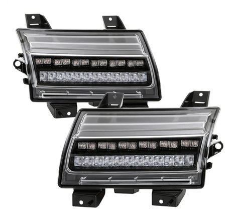 Spyder Jeep Wrangler 2018-2019 ( LED Model Only) LED Front Bumper Lights - Sequential Signal - Black