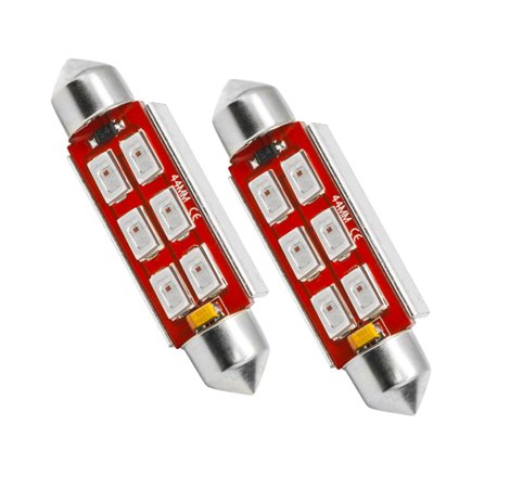 Oracle 44MM 6 LED 3-Chip Festoon Bulbs (Pair) - Red