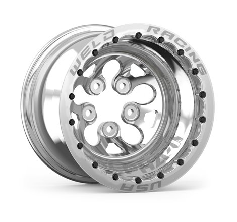 Weld Alpha-1 15x12 / 5x4.5 BP / 5in BS Polished Wheel - Polished Double Beadlock MT