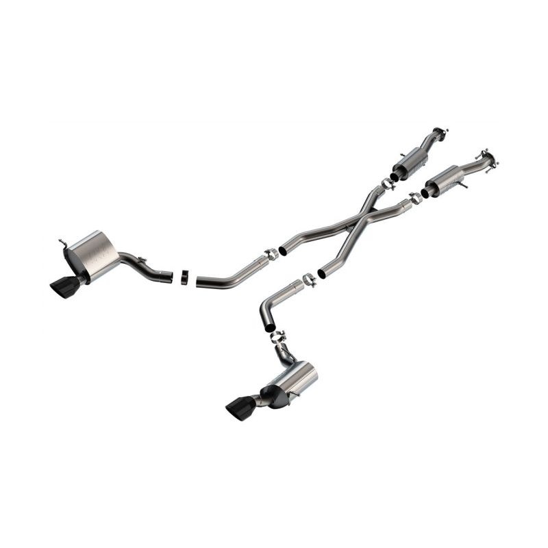 Borla 15-21 Jeep Grand Cherokee SRT 6.4L V8 AWD S-Type Cat-Back Exhaust System - Black Tips T-304SS