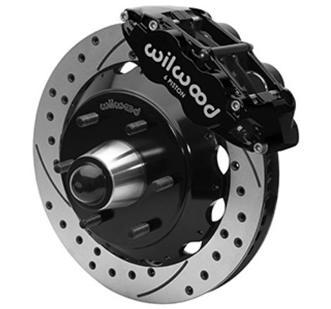 Wilwood 63-87 C10 CPP Spindle FNSL6R Front BBK 13in Drilled/Slotted 6x5.5 BC - Black