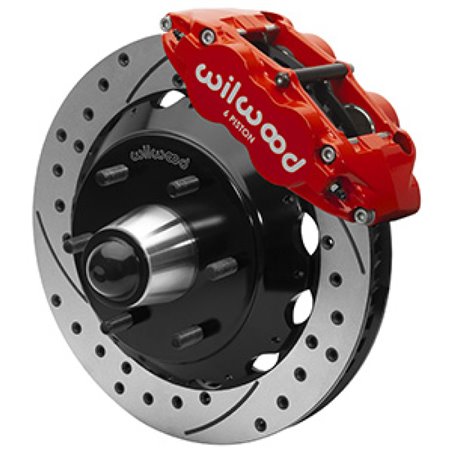 Wilwood 63-87 C10 CPP Spindle FNSL6R Front BBK 13in Drilled/Slotted 6x5.5 BC - Red