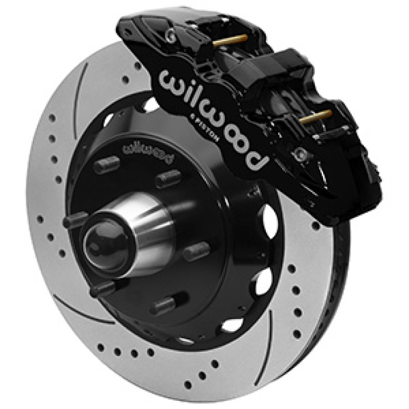 Wilwood 63-87 C10 CPP Spindle AERO6 Front BBK 14in Drilled/Slotted 6x5.5 BC - Black