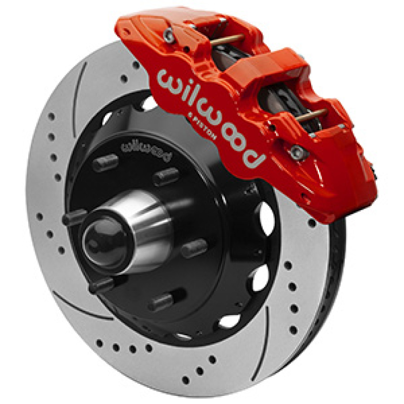 Wilwood 63-87 C10 CPP Spindle AERO6 Front BBK 14in Drilled/Slotted 6x5.5 BC - Red