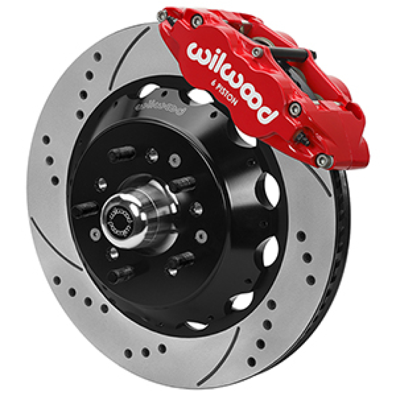 Wilwood Forged 6 Piston Red Superlite Caliper, SRP 72 Vane Vented Spec37 Drilled & Slotted Rotor - 1