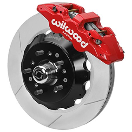 Wilwood Forged 6 Piston Red Superlite Caliper, GT 72 Vane Vented Spec37 Slotted Rotor - 14.00x1.25