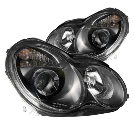 ANZO 2001-2007 Mercedes Benz C Class W203 Projector Headlights Black