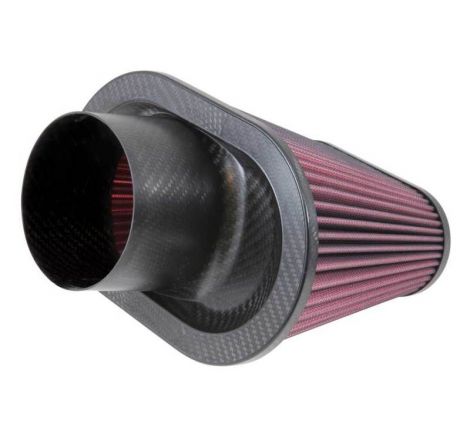 K&N Universal Air Filter 3 11/16in Flange x 8 3/4 x 5 1/2in Base x 6 3/8 x 3 3/16in Top x 7in Height