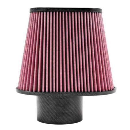 K&N Universal Air Filter 3 11/16in Flange x 8 3/4 x 5 1/2in Base x 6 3/8 x 3 3/16in Top x 7in Height