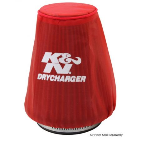 K&N Red Drycharger 5.25in x 3in Round Tapered Air Filter Wrap