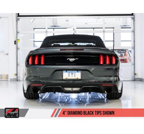 AWE Tuning S550 Mustang EcoBoost Axle-back Exhaust - Touring Edition (Diamond Black Tips)