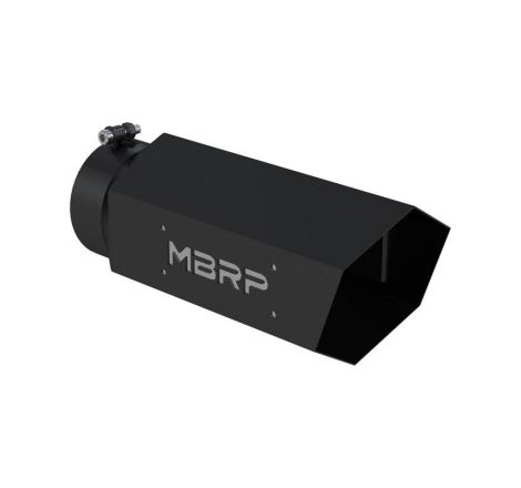 MBRP Universal Hex Tip 5in Inlet 16in Length w/ Logo - Black Coated