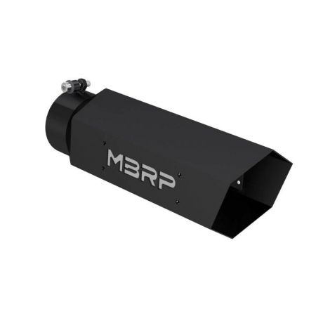 MBRP Universal Hex Tip 4in Inlet 16in Length w/ Logo - Black Coated