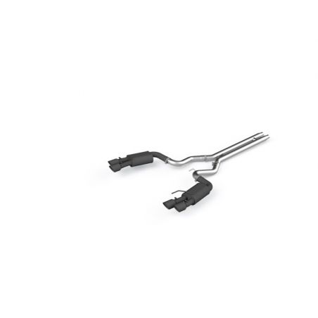 MBRP 18-19 Ford Mustang GT 5.0 3in Dual Split Rear Cat Back w/ Quad 4in Dual Wall Tips- Black Coated